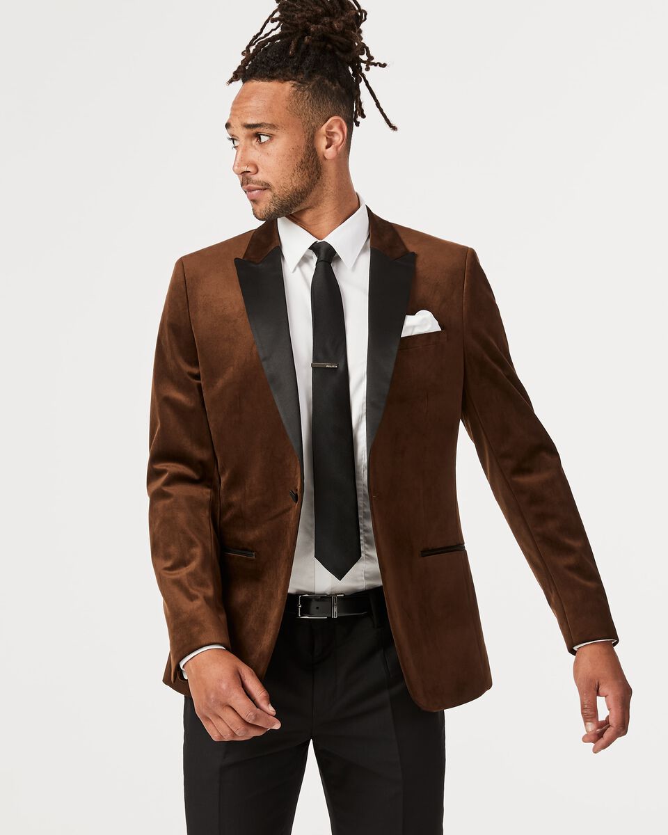 Mens Brown Velvet Tuxedo Jacket